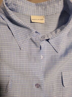 White Stag Blue Checked Men’s Casual Button-Down Shirt. Medium